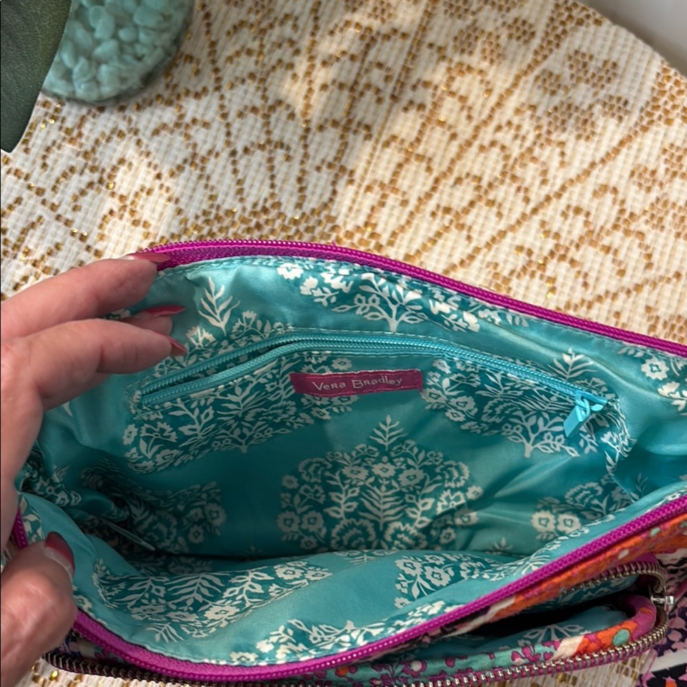 Vera Bradley Pink and Purple Quilted Crossbody Bag - Picture 5 of 11